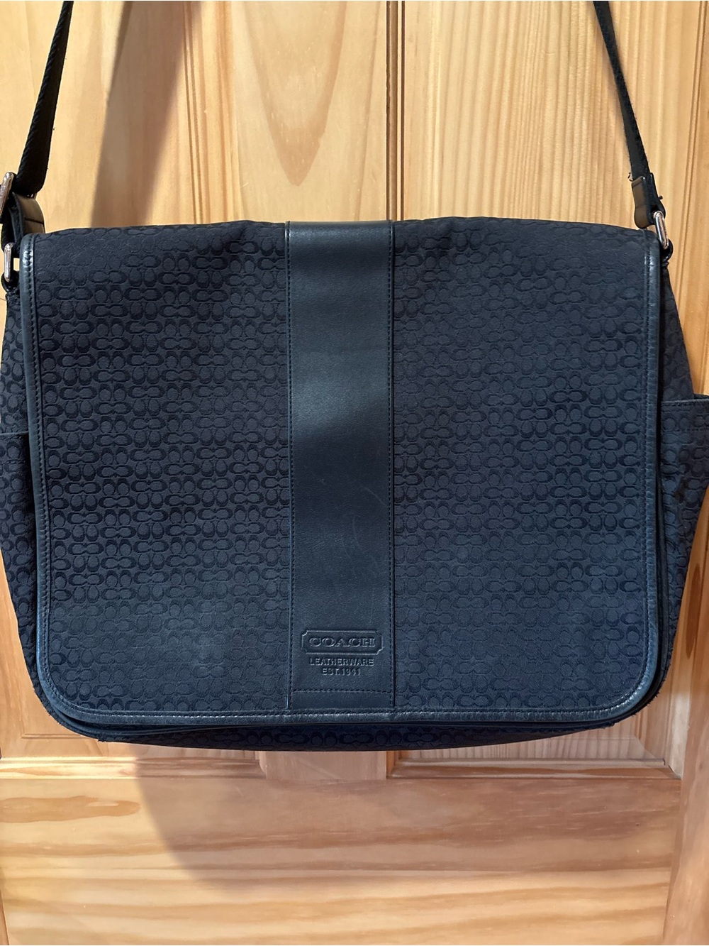 Coach Signature Hudson Commuter Laptop Messenger Bag (Style F77004) men’s unisex